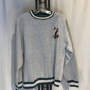 Newport Heather Gray Crewneck with Forest‎ Green Accents
